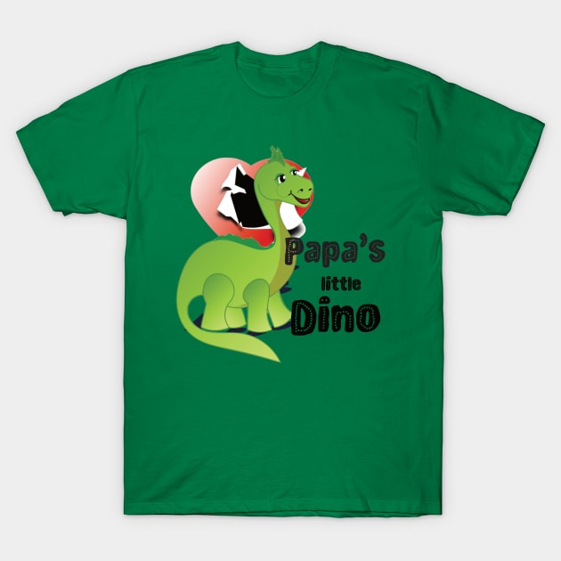 Papa's little Dino hatched from an open heart T-Shirt by Made2inspire